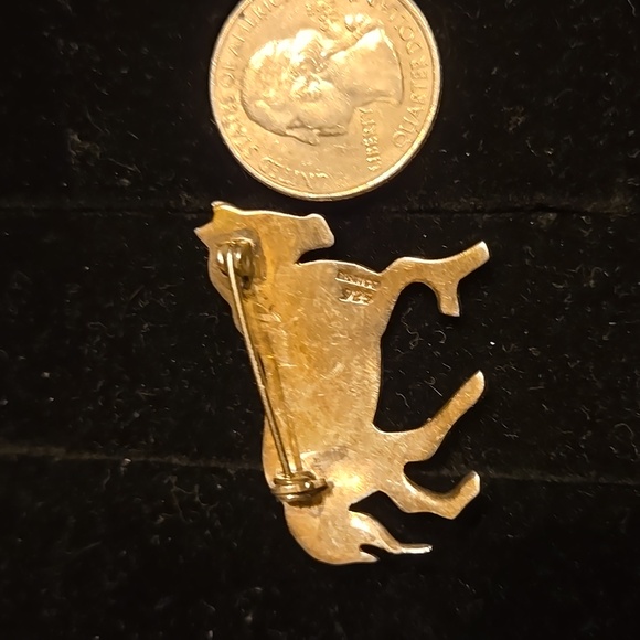 Sterling silver horse, with turquoise inlay. Brooch. - Picture 2 of 3
